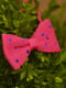 Галстук-бабочка вязаный розовый в фиолетовый горошек | 6457459 | фото 2
