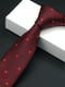 Краватка вузька червона з квітковим принтом | 6458146