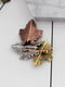 Брошка у вигляді листя клена - три види металу - маленька | 6458336 | фото 4