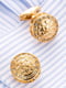 Запонки круглые золотистые с камушками | 6459043 | фото 4