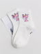 Шкарпетки білі з принтом | 6459249