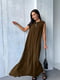 Платье А-силуэта коричневое | 6464850 | фото 5