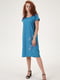 Сукня-футболка бірюзового кольору з вишивкою “Кульбаби” | 6464862 | фото 3