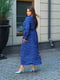Сукня А-силуету синя з принтом | 6465277 | фото 3