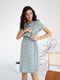 Сукня для вагітних м'ятного кольору в принт | 6466614 | фото 2
