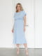 Платье для беременных кормящих мам голубое | 6466778