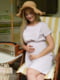 Платье для беременных бежевое в принт | 6466790 | фото 4