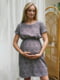 Сукня для вагітних сіра в принт | 6466792
