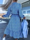 Платье голубое в цветочный принт | 6423144 | фото 5