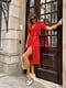 Платье А-силуэта красное в горошек | 6423155 | фото 2