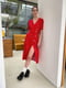Платье А-силуэта красное в горошек | 6423155 | фото 4