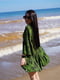 Платье зеленое в анималистичный принт | 6423162 | фото 4