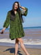 Платье зеленое в анималистичный принт | 6423162 | фото 6