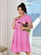 Платье розовое в цветочный принт | 6423253