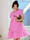 Платье розовое в цветочный принт | 6423253 | фото 3