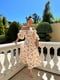 Платье А-силуэта бежевое в принт | 6423300 | фото 9