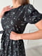 Платье А-силуэта черное в принт | 6423597 | фото 5