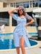 Платье А-силуэта голубое | 6423671 | фото 2