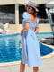Платье А-силуэта голубое | 6423671 | фото 6