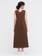 Сукня А-силуету коричнева | 6477458 | фото 2