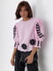 Блузка розовая с рукавами-фонариками и цветочной перфорацией | 6424923 | фото 6