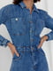 Комбинезон джинсовый с рукавами синий | 6477250 | фото 4