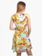 Сукня А-силуету жовта з принтом | 6477833 | фото 2