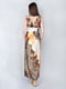 Платье А-силуэта коричневое с анималистическим принтом | 6477841 | фото 3