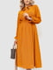 Платье А-силуэта янтарного цвета | 6484277 | фото 2