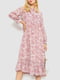 Сукня А-силуету рожева в принт | 6484283 | фото 2