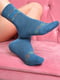 Шкарпетки синьо-зеленого кольору з візерунком | 6487895 | фото 2