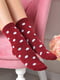 Шкарпетки бордового кольору в горошок | 6487913 | фото 2