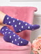Шкарпетки фіолетового кольору в горошок | 6487914 | фото 2
