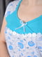 Ночная рубашка белого цвета с голубыми вставками | 6488714 | фото 4