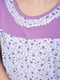 Нічна сорочка білого кольору з фіолетовими вставками | 6488716 | фото 4