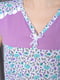 Нічна сорочка білого кольору з фіолетовими вставками | 6488727 | фото 4