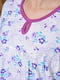 Ночная рубашка белого цвета с фиолетовыми вставками | 6488766 | фото 4