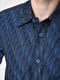 Рубашка синего цвета в полосочку | 6491371 | фото 4
