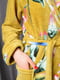 Халат махровий гірчичного кольору з квітковими візерунками. | 6492985 | фото 4