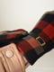 Рукавички текстильні на флісі чорно-червоного кольору | 6493356 | фото 3