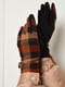 Перчатки текстильные на флисе черно-коричневого цвета | 6493374