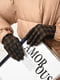 Рукавички текстильні на флісі чорно-коричневого кольору | 6493376