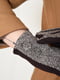 Рукавички текстильні на флісі коричневі  | 6493422 | фото 3