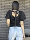 Блуза черного цвета с коротким рукавом | 6493735 | фото 3