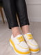 Туфлі біло-жовті з рельєфною підошвою | 6493772 | фото 2