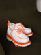 Туфли бело-оранжевые с рельефной подошвой | 6493774 | фото 4