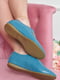 Туфли голубого цвета на шнуровке | 6493810 | фото 3