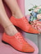 Туфлі коралового кольору на шнурівці | 6493814 | фото 2