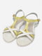 Босоніжки білого кольору із жовтою вставкою | 6493985 | фото 4