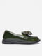 Туфлі із бантиком зеленого кольору | 6495046